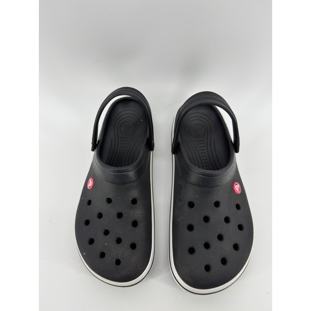 Crocs Crocband Clogs Black White Stripe Mens 11